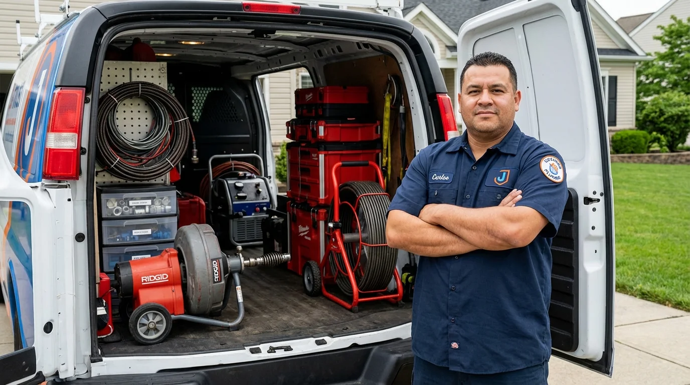 Professional drain cleaning equipment and Johns Plumbing LLC plumber in Chicago