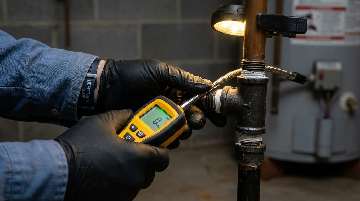 Gas leak detection with electronic sniffer by Johns Plumbing LLC in Chicago