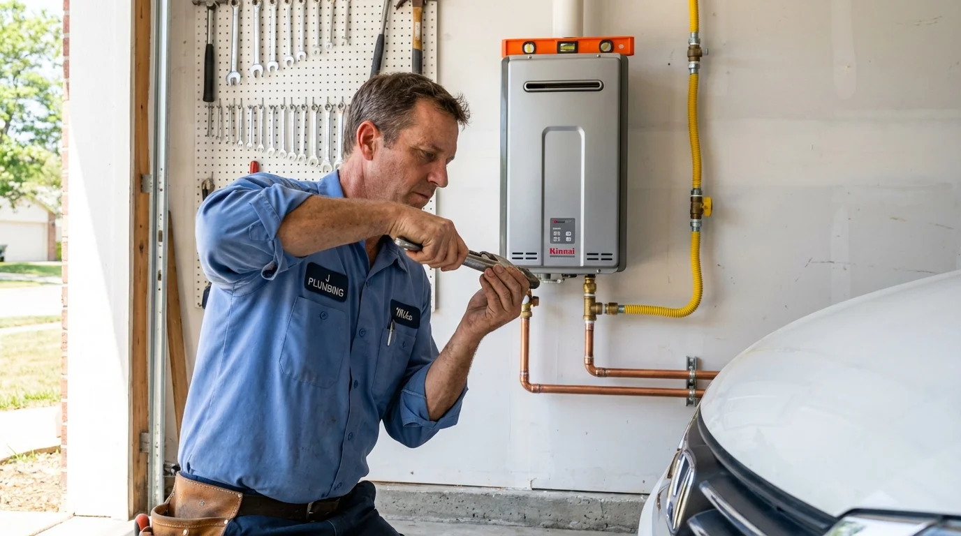 Tankless water heater installation by a Johns Plumbing LLC plumber in Chicago